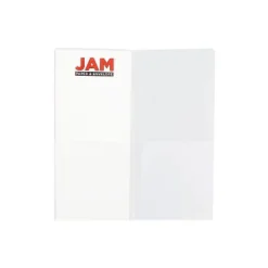 JAM Paper Heavy Duty Plastic Two-Pocket Mini Folders 4 1/4 X 9 1/8 Clear 96450B