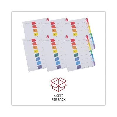 UNIVERSAL Table Of Contents Dividers Assorted Color 8-Tab 1-8 Letter White 6/PK 24802 3 UNIVERSAL Table Of Contents Dividers Assorted Color 8-Tab 1-8 Letter White 6/PK 24802 - Image 3