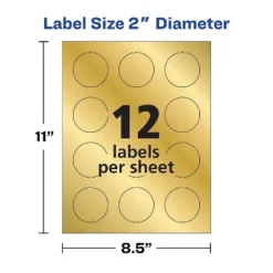 Avery Round Labels 2" Dia Gold Foil 96/Pack 22831 -Office Supplies Store GUEST ce3a5de5 832d 4024 a02f d172fe4511bc