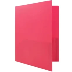 JAM 6pk POP 2 Pocket School Presentation Plastic Folders With Prong Fasteners Pink -Office Supplies Store GUEST ce6dac6e 6429 4746 ad84 b10cbcffeeac