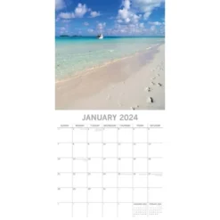The Gifted Stationery 2024 Square Wall Calendar, Beaches, 16-Month Natural World Theme With 180 Reminder Stickers (12x12 In)