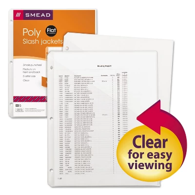 Smead Organized Up Poly Slash Jackets Letter Polypropylene Clear 5/Pack 89506 2 Smead Organized Up Poly Slash Jackets Letter Polypropylene Clear 5/Pack 89506 - Image 2