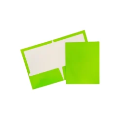 JAM Paper Glossy 2-Pocket Presentation Folders Assorted Colors 385GFASSRT