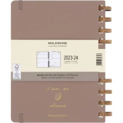 Moleskine 2023-24 Academic Weekly Planner 10"x8" XL Spiral Almond