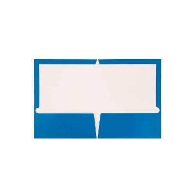 JAM Paper Laminated Two-Pocket Glossy Presentation Folders Blue 385GBUD 1 JAM Paper Laminated Two-Pocket Glossy Presentation Folders Blue 385GBUD