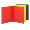 Smead Poly Two-Pocket Folder With Tang Style Fasteners, Letter Size, Assorted Colors, 6 Per Pack (87746)