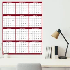 SwiftGlimpse 2024 Yearly Wall Calendar & Planner 48"x32" Burgundy -Office Supplies Store GUEST dfe24130 a465 402a 9ab6 848449fd4557