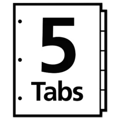Avery Index Maker Print & Apply Clear Label Sheet Protector Dividers 5-Tab Letter 75500