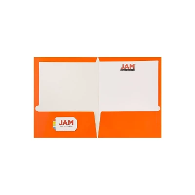 JAM Paper Laminated Two-Pocket Glossy Presentation Folders Orange 385GORD 2 JAM Paper Laminated Two-Pocket Glossy Presentation Folders Orange 385GORD - Image 2
