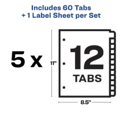 Avery Print & Apply Clear Label Dividers W/Color Tabs 12-Tab Letter 5 Sets 11405 -Office Supplies Store GUEST e2601d96 1a01 4376 ade6 5a70668c9e2e 1