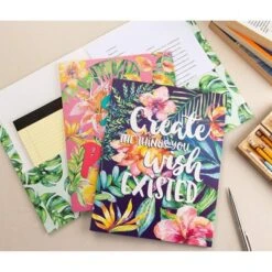 12-Pack File Folders In 6 Motivational Tropical Palm Trees Design For Letter Size Paper, 12" X 9.25"