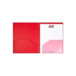JAM Paper Heavy Duty Plastic Multi-Pocket Folders 6 Pocket Organizer Red Bulk 72/Pack (389MP6rea)