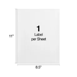 MyOfficeInnovations Laser/Inkjet Shipping Labels 8 1/2" X 11" White 1 Label/Sheet 518346