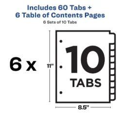Avery Ready Index Customizable Table Of Contents Asst Dividers 10-Tab Ltr 6 Sets 11188 -Office Supplies Store GUEST ea53bb6d 0032 4320 a896 b6e8c6299e33