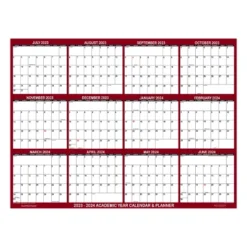 SwiftGlimpse 2023-2024 Academic Year Wall Calendar & Planner 24"x36" Maroon -Office Supplies Store GUEST edd80577 e65b 47b8 8f97 7ac113806419