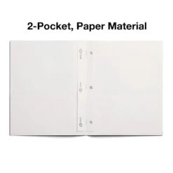 Staples School Grade 2 Pocket Folder With Fasteners White 25/Box 27545-CC
