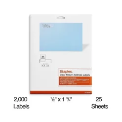 MyOfficeInnovations Laser/Inkjet Address Labels 1/2" X 1 3/4" Clear 80 Labels/Sheet 575762