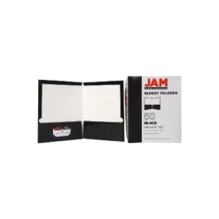 JAM Paper Laminated Two-Pocket Glossy Presentation Folders Black Bulk 50/Box 385GBLC -Office Supplies Store GUEST f22e2d77 2208 465c 84da 720291484a4a