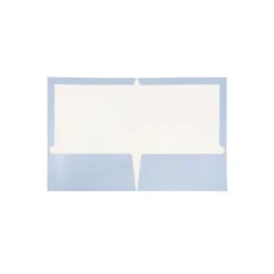 JAM Paper Laminated Two-Pocket Glossy Presentation Folders Baby Blue 31225346A