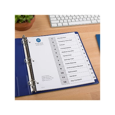 Avery Pre-Printed 12-Tab Numeric Dividers Customizable 11824 2 Avery Pre-Printed 12-Tab Numeric Dividers Customizable 11824 - Image 2