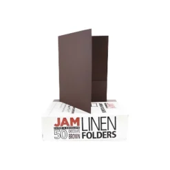 JAM Paper Two-Pocket Textured Linen Business Folders Chocolate Brown 386LBRD -Office Supplies Store GUEST f8efeb6b 662e 43fe 8ead 503a684990c2