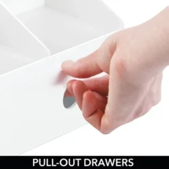 MDesign Large Plastic Divided Home Office Desk Organizer With 2 Drawers - White -Office Supplies Store GUEST ff847fc5 b5e7 4896 ad10 c5b16682ebd0